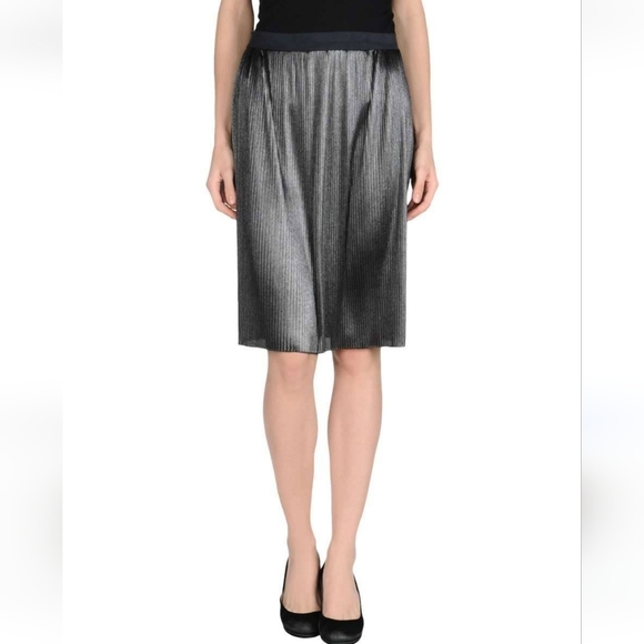3. NWOT ENZA COSTA GUNMETAL PLEATED SKIRT SIZE 0 - Picture 1 of 4